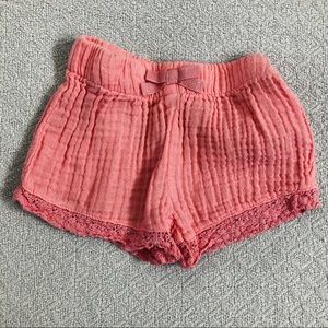 Carter’s | Boho Pink Lace Trim Crinkle Shorts